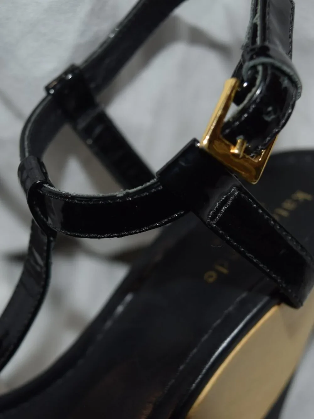 Kate Spade New York Wood Wedge Strappy Platform Sandals Black Size 8M